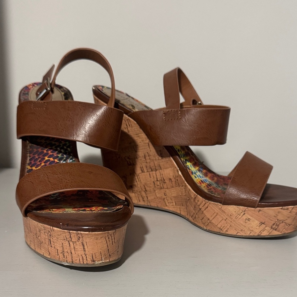 Madden Girl Tan Wedge Sandals